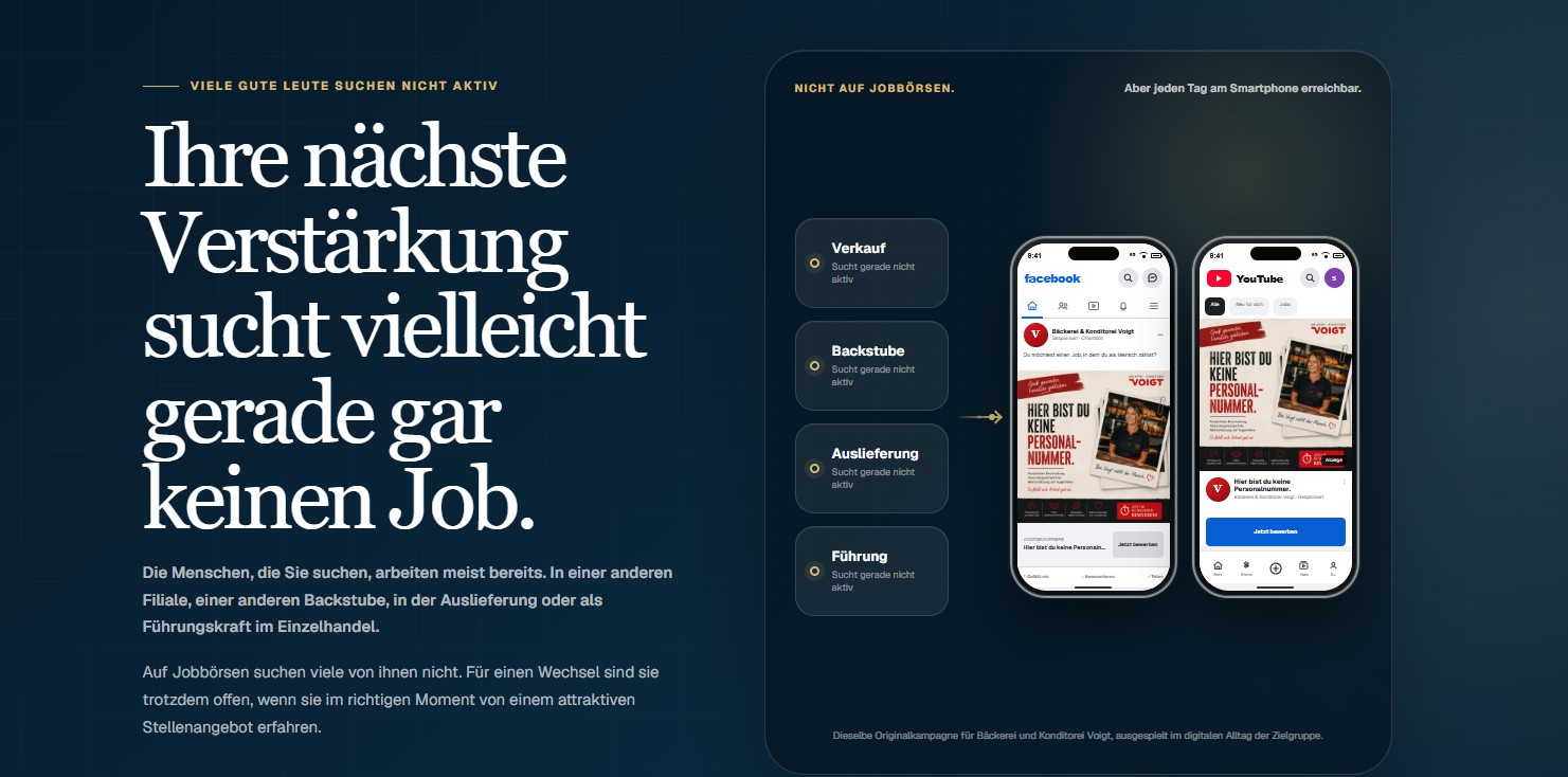 Back-Personal Kampagne auf Facebook und YouTube